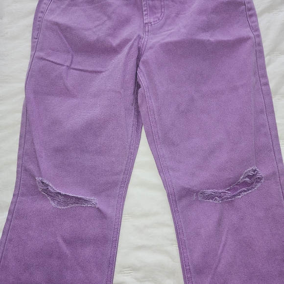 AFRM Purple Distressed Straight Leg Jeans NWT - Picture 4 of 5